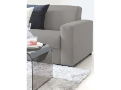 Talamo Italia Sofá*Sofá fixo Dgunte, Sofá grande de 2 lugares, 100% Fabricado na Itália, Sofá da sala, em tecido acolchoado, com braços finos, 180x95h90 cm, Cinza Cinzento