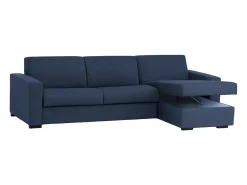Sofá fixo Dland, Sofá de canto, 100% Made in Italy, Sofá de ala, com penínula de arrumação reverível, em tecido acolchoado, com braço tandard, 280x95h90 cm, Sofá