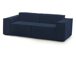 Sofá fixo Dlongh, sofá modular linear de 2 lugares, 100% Fabricado na Itália, Sofá moderno para sala em tecido, 220x95h70 cm,*Talamo Italia