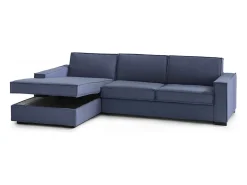 Best Sofá fixo Dlovis, Sofá de canto, 100% Fabricado na Itália, Sofá da sala com península esquerda, com braços finos, 260x95h90 cm, Sofá
