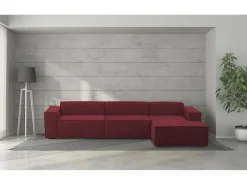 Hot Sofá fixo Dmaiol, sofá modular de 4 lugares com península direita, 100% Fabricado na Itália, Sofá de tecido moderno, 340x170h70 cm, Sofá