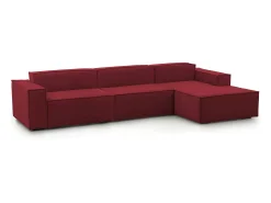 Hot Sofá fixo Dmaiol, sofá modular de 4 lugares com península direita, 100% Fabricado na Itália, Sofá de tecido moderno, 340x170h70 cm, Sofá