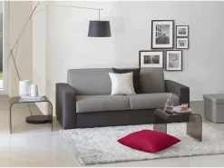 Sofá fixo Dmarchi, Sofá grande de 2 lugares, 100% Fabricado na Itália, Sofá da sala em tecido acolchoado, com braços padrão, 200x95h90 cm, Cinza e Antracite Sofá