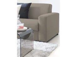 Talamo Italia Sofá*Sofá fixo Dmarchi, Sofá grande de 2 lugares, 100% Fabricado na Itália, Sofá da sala em tecido acolchoado, com braços padrão, 200x95h90 cm, Taupe Cinzento