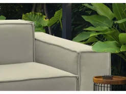New Sofá fixo Dmelucc, sofá modular linear de 3 lugares, 100% Fabricado na Itália, Sofá moderno para sala em tecido, 260x95h70 cm, Sofá
