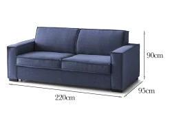 Best Sofá fixo Dospin, sofá de 3 lugares, 100% Fabricado na Itália, Sofá da sala em tecido, com braços padrão, 220x95h90 cm, Sofá