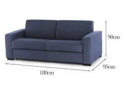Online Sofá fixo Dpalett, sofá de 2 lugares, 100% Fabricado na Itália, Sofá da sala em tecido acolchoado, com braços padrão, 180x95h90 cm, Sofá