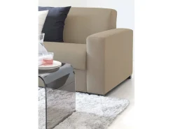 Talamo Italia Sofá*Sofá fixo Dpalett, sofá de 2 lugares, 100% Fabricado na Itália, Sofá da sala em tecido acolchoado, com braços padrão, 180x95h90 cm, Bege