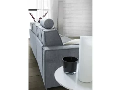 Talamo Italia Sofá*Sofá fixo Grazia, Sofá de canto, 100% Fabricado na Itália, Sofá da sala com, Península contêiner esquerda, com braços padrão, 280x95h90 cm, Cinza Cinzento