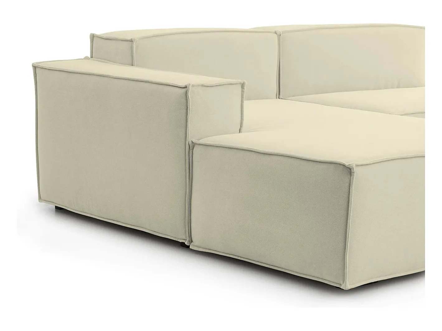 Clearance Sofá fixo Jessica, sofá modular de 3 lugares com península esquerda, 100% Fabricado na Itália, Sofá de tecido moderno, 300x170h70 cm, Sofá