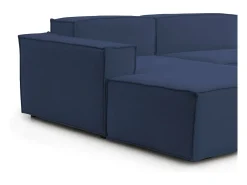 Talamo Italia Sofá*Sofá fixo Jessica, sofá modular de 3 lugares com península esquerda, 100% Fabricado na Itália, Sofá de tecido moderno, 300x170h70 cm, Azul