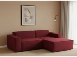 Outlet Sofá fixo Lidia, Sofá modular grande de 2 lugares com península direita, 100% Fabricado na Itália, Sofá de tecido moderno, 240x170h70 cm, Sofá