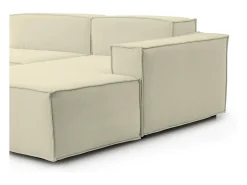 Talamo Italia Sofá*Sofá fixo Lidia, Sofá modular grande de 2 lugares com península direita, 100% Fabricado na Itália, Sofá de tecido moderno, 240x170h70 cm, Bege