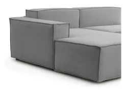 Hot Sofá fixo Nadia, sofá modular de 2 lugares com península esquerda, 100% Fabricado na Itália, Sofá de tecido moderno, 220x170h70 cm, Cinza Sofá