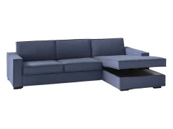 Sofá fixo Nami, Sofá de canto, 100% Fabricado na Itália, Sofá da sala com península container direita, com braços padrão, 280x95h90 cm,^Talamo Italia New