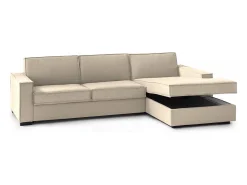 Outlet Sofá fixo Nami, Sofá de canto, 100% Fabricado na Itália, Sofá da sala com península de contêiner direita, com braços padrão, 280x95h90 cm, Sofá