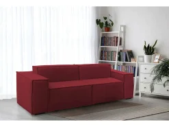 Sofá fixo Paola, sofá modular linear de 2 lugares, 100% Fabricado na Itália, Sofá moderno para sala em tecido, 220x95h70 cm,^Talamo Italia Outlet