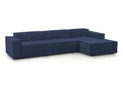 Sofá fixo Raffaella, sofá modular de 4 lugares com península direita, 100% Fabricado na Itália, Sofá de tecido moderno, 340x170h70 cm,*Talamo Italia Sale