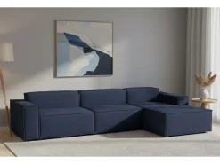 Sofá fixo Raffaella, sofá modular de 4 lugares com península direita, 100% Fabricado na Itália, Sofá de tecido moderno, 340x170h70 cm,*Talamo Italia Sale