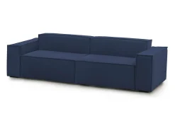 Sofá fixo Simona, sofá modular linear de 3 lugares, 100% Fabricado na Itália, Sofá moderno para sala em tecido, 260x95h70 cm,*Talamo Italia