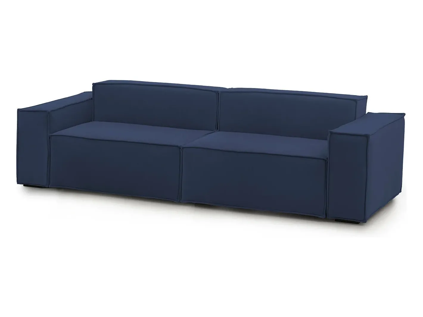 Sofá fixo Simona, sofá modular linear de 3 lugares, 100% Fabricado na Itália, Sofá moderno para sala em tecido, 260x95h70 cm,*Talamo Italia
