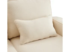Sofá moderno 4 lugares em linho - com USB e porta-copos - 4 almofadas - 290x83x88cm -^DripeX Online