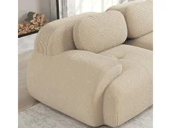 Sofá modular 3 lugares + 3 puff - veludo côtelê - com 3 almofadas - densidade assento 32kg/m³ - 298x178x70cm -*DripeX Outlet
