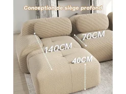 Sofá modular 3 lugares + 3 puff - veludo côtelê - com 3 almofadas - densidade assento 32kg/m³ - 298x178x70cm -*DripeX Outlet