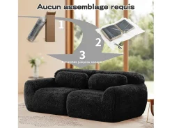 Sofá Modular 2 lugares em tecido peluche, com 2 almofadas, assento extra profundo 75cm, 204x104x73cm,*DripeX Sale