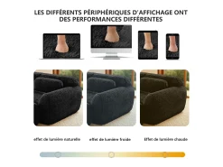 Sofá Modular 3 lugares em tecido peluche, com 3 almofadas, sem estrutura, 291x104x73cm,*DripeX Outlet