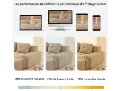 Sofá Modular 3 lugares em Veludo cotelê, com 3 almofadas, assento extra profundo 74cm, 293x104x69cm,^DripeX