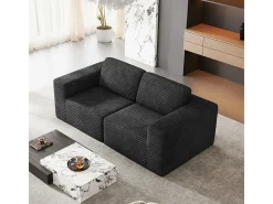 Sofá Modular 2 lugares em Veludo Cotelê, com 2 almofadas, 202x101x82cm,*DripeX Online