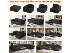 Sofá Modular 2 lugares em Veludo Cotelê, com 2 almofadas, 202x101x82cm,*DripeX Online