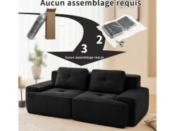 Sofá Modular 2 lugares em Veludo cotelê com 2 almofadas, sem montagem, 204x104x69cm,^DripeX Hot