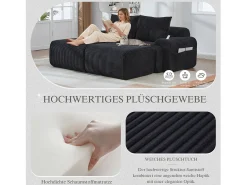 Sofá modular de 2 lugares - 200 x 174 x 80 cm - com 2 pufes + porta-copos + compartimento de arrumação - veludo -^Merax Hot