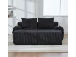 Sofá modular de 2 lugares - 200 x 174 x 80 cm - com 2 pufes + porta-copos + compartimento de arrumação - veludo -^Merax Hot