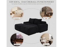 Sofá modular de 2 lugares - 200 x 174 x 80 cm - com 2 pufes + porta-copos + compartimento de arrumação - veludo -^Merax Hot