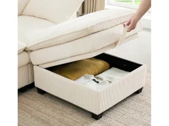Sofá modular de 6 lugares com arrumação + apoio para os pés removível + portas USB - 280 x 152 x 83 cm - Veludo -*Merax Discount