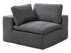 Vente-unique Sofá*Sofá modular de 2 lugares em tecido CORTOLINE Cinza antracite