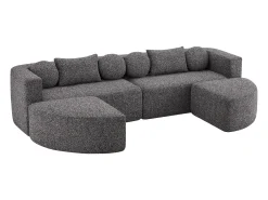 Sofá modular em formato de nuvem com função de cama - 292 x 165 x 68 cm - não requer montagem - chenille -^Merax Discount