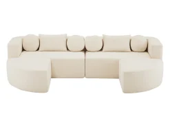 Clearance Sofá modular em formato de nuvem com função de cama - 292 x 165 x 68 cm - não requer montagem - chenille - Sofá