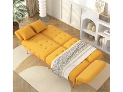 Sofá multifuncional 2 lugares - encosto ajustável - braços ajustáveis - Veludo -^ModernLuxe New