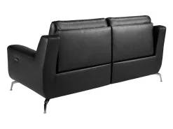 Angel Cerda Sofá*Sofá relaxante de 2 lugares em pele preta 6193 Preto