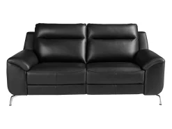 Angel Cerda Sofá*Sofá relaxante de 2 lugares em pele preta 6193 Preto