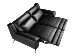 Angel Cerda Sofá*Sofá relaxante de 2 lugares em pele preta 6193 Preto