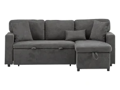 Sofá 215x133x85 cm - com porta USB - com arrumação - com função de cama - cinza^ModernLuxe Hot
