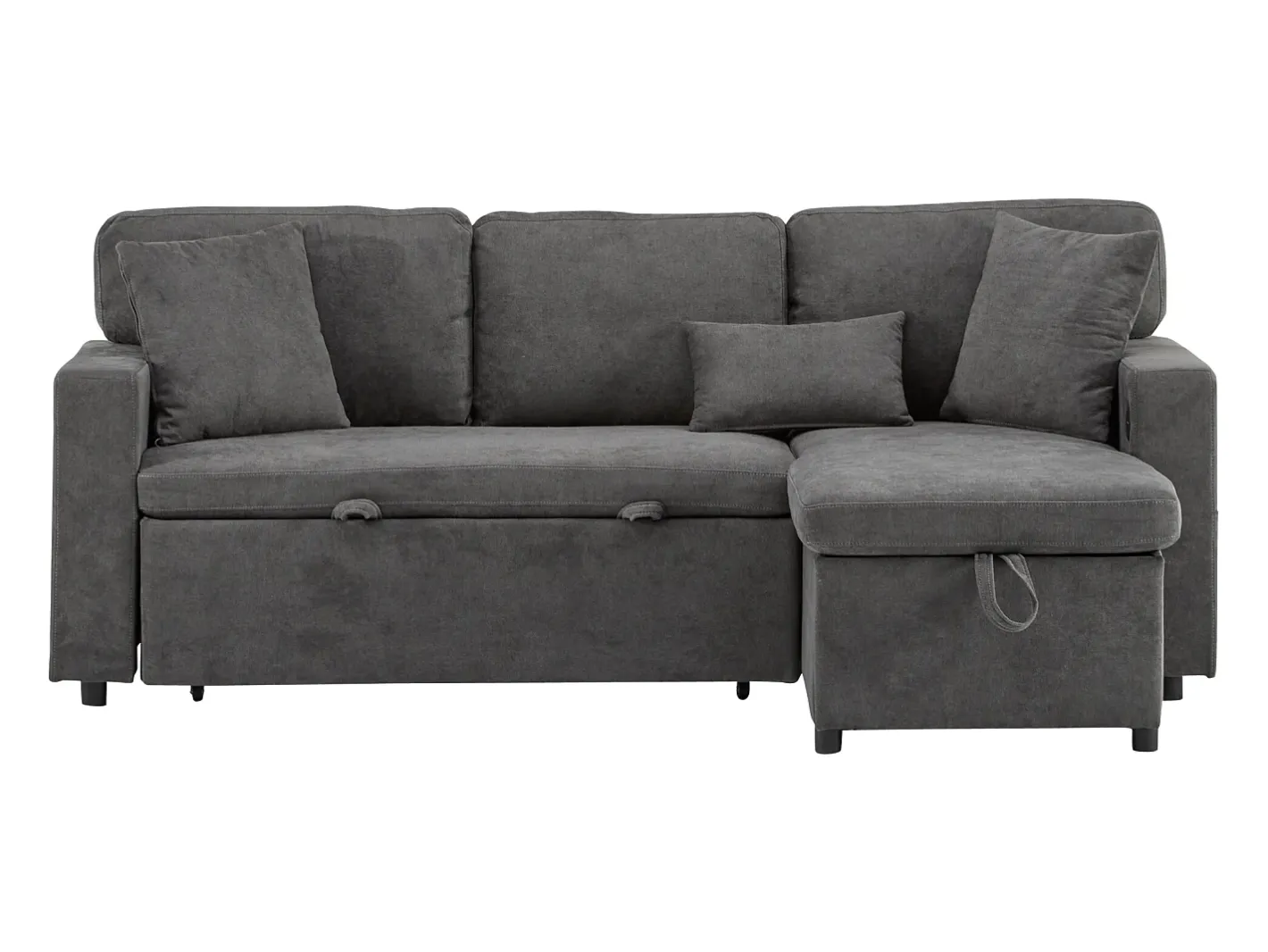 Sofá 215x133x85 cm - com porta USB - com arrumação - com função de cama - cinza^ModernLuxe Hot