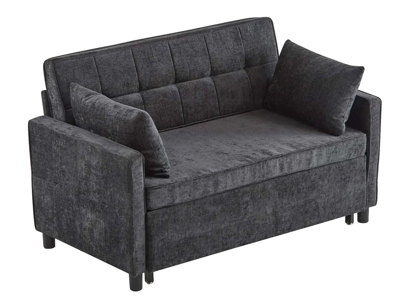 Sale Sofá 142x79x85 cm - Encosto ajustável - Veludo chenille - Com 2 almofadas - Sofá