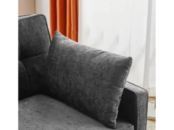 Sale Sofá 142x79x85 cm - Encosto ajustável - Veludo chenille - Com 2 almofadas - Sofá
