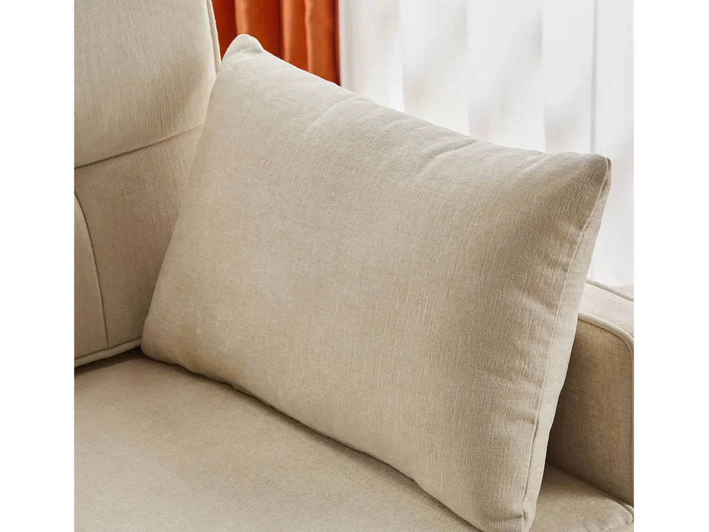 Sofá 142x79x85 cm - Encosto ajustável - Chenille - Com 2 almofadas -^ModernLuxe New